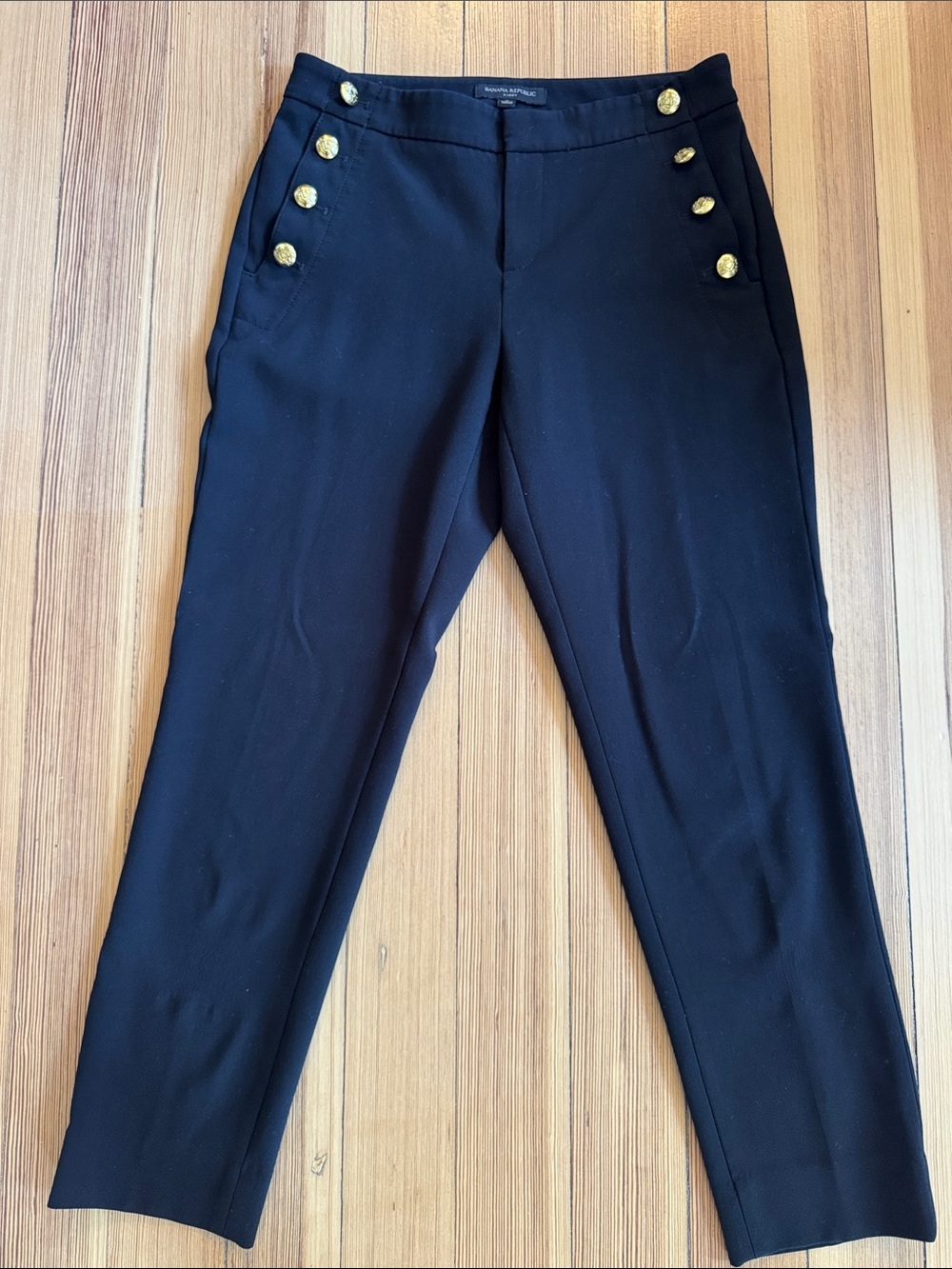 Banana Republic Black Dress Pants with Gold Buttons